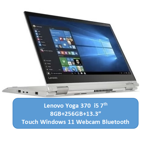 Refurbished Lenovo Thinkpad Yoga X370 Laptop i5 7th 8GB 256GB SSD 13.3 Inch x360 Touchscreen Display Windows 11 laptop with Lenovo Digital Stylus.