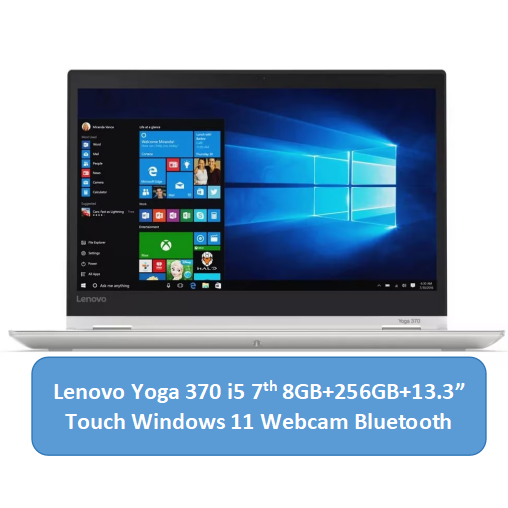 Refurbished Lenovo Thinkpad Yoga X370 Laptop i5 7th 8GB 256GB SSD 13.3 Inch x360 Touchscreen Display Windows 11 laptop with Lenovo Digital Stylus.