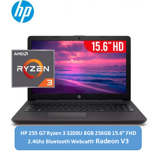 (Free Mouse) HP 255 G7 Ryzen 3 3200U Laptop 8GB 256GB 15.6" FHD Display 2.4Ghz Bluetooth Webcam AMD Radeon Vega 3 Graphics hp laptops.