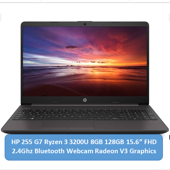 (Free Mouse) HP 255 G7 Ryzen 3 3200U Laptop 8GB 128GB 15.6" FHD Display 2.4Ghz Bluetooth Webcam AMD Radeon Vega 3 Graphics hp laptops.