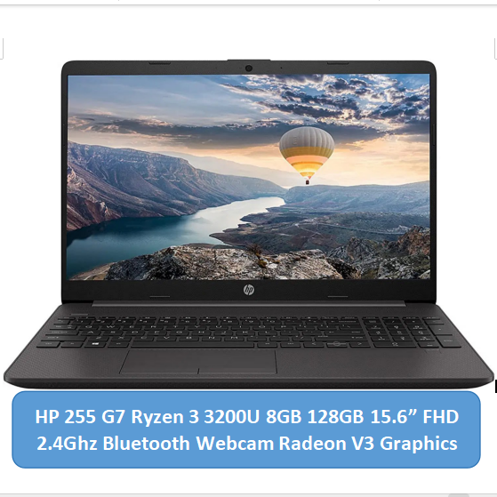 (Free Mouse) HP 255 G7 Ryzen 3 3200U Laptop 8GB 128GB 15.6" FHD Display 2.4Ghz Bluetooth Webcam AMD Radeon Vega 3 Graphics hp laptops.