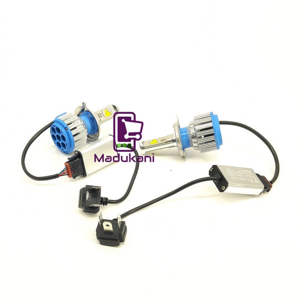 T1 H4 Turbo LED Headlight Bulb Pair with HI-LOW Full and Dim Functions