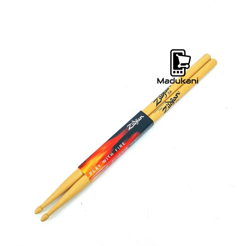 Zildjian 5A Select Hickory USA Drumsticks, Jaundice Color