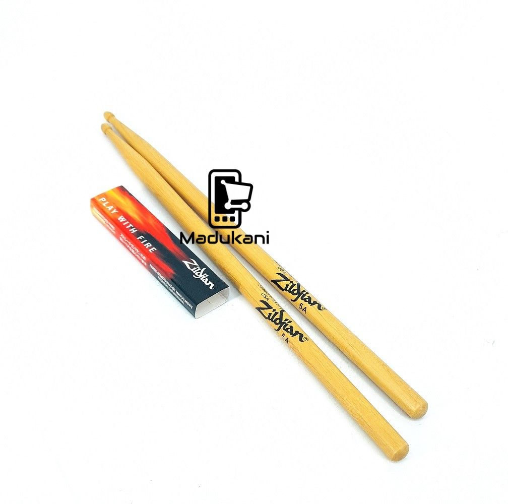 Zildjian 5A Select Hickory USA Drumsticks, Jaundice Color