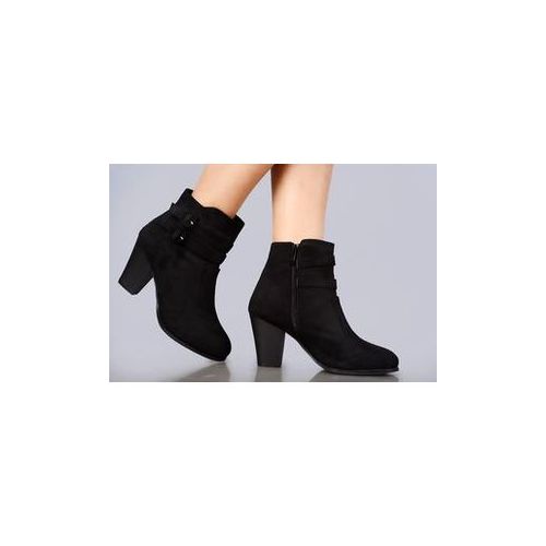 Fashion Women's Suede Boots Party Ladies Boots Punk Women Heels New Ladies Heels Office-Black