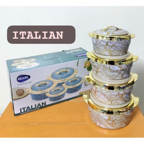 Italian Set of 4 Hotpots CAPACITIES -1500ml -2000ml -3000ml-4000ml