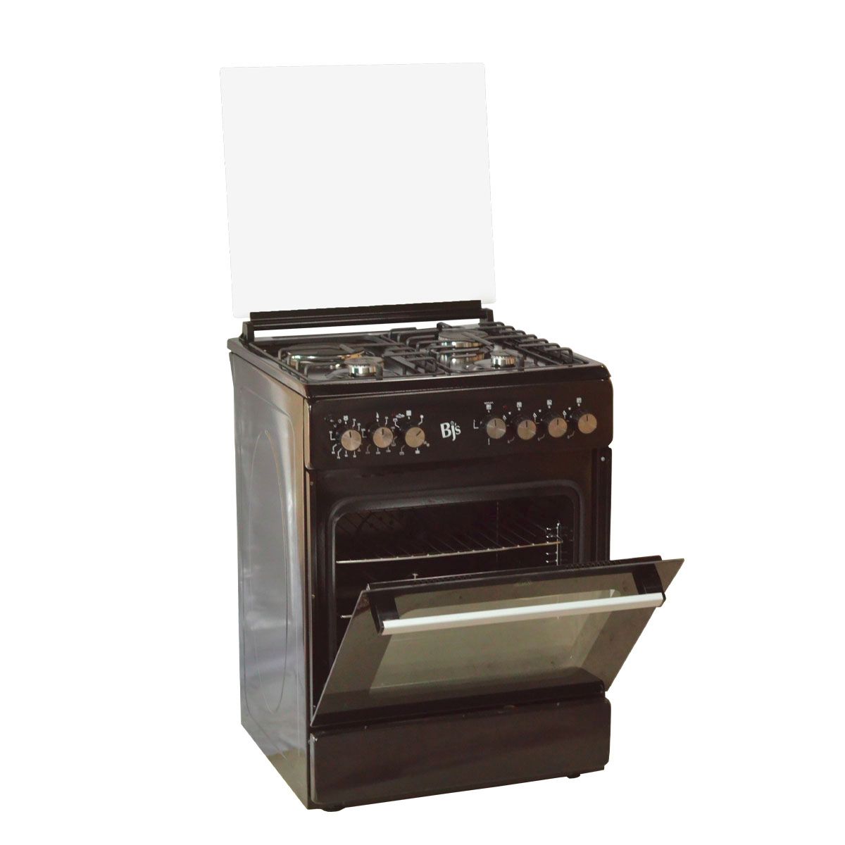 Bj's BLACK 60x60 3+1 Gas Cooker w/ Turbo Fan | Oven 60L Capacity