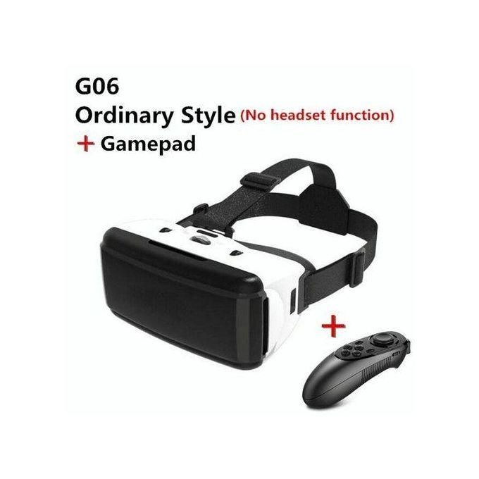 VR Virtual Reality 3D Glasses Box Stereo VR Headset Smart Glasses Helmet for IOS Android Smartphone with Wireless Controller