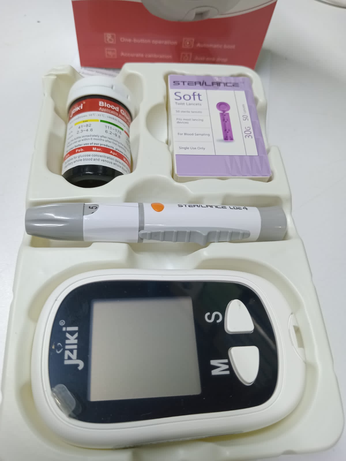 Jziki Smart Glucometer Exact Blood Glucose Meter Diabetes Home Blood Sugar Tester Kit with 50pcs Strips and 50 Lancets