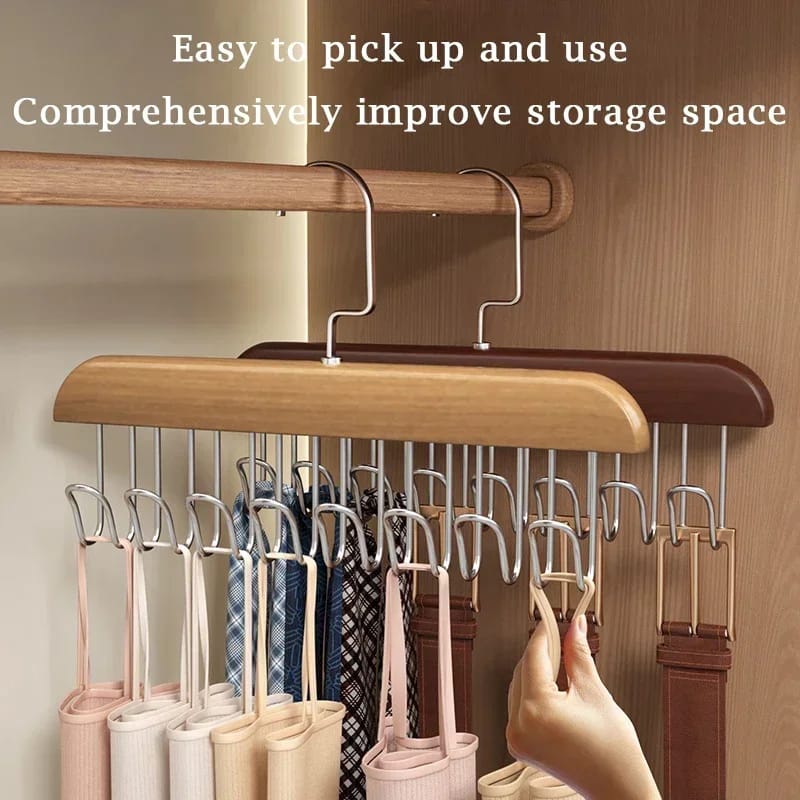 Multifunctional Bra Hanger Wooden Belt Hanger Women Sturdy & Durable Tie Belt Storage Case For Beanie Scarfs Bra Closet Supplies