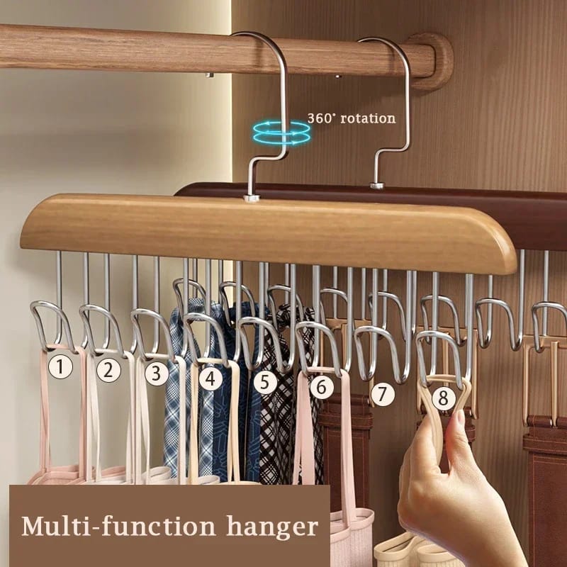 Multifunctional Bra Hanger Wooden Belt Hanger Women Sturdy & Durable Tie Belt Storage Case For Beanie Scarfs Bra Closet Supplies