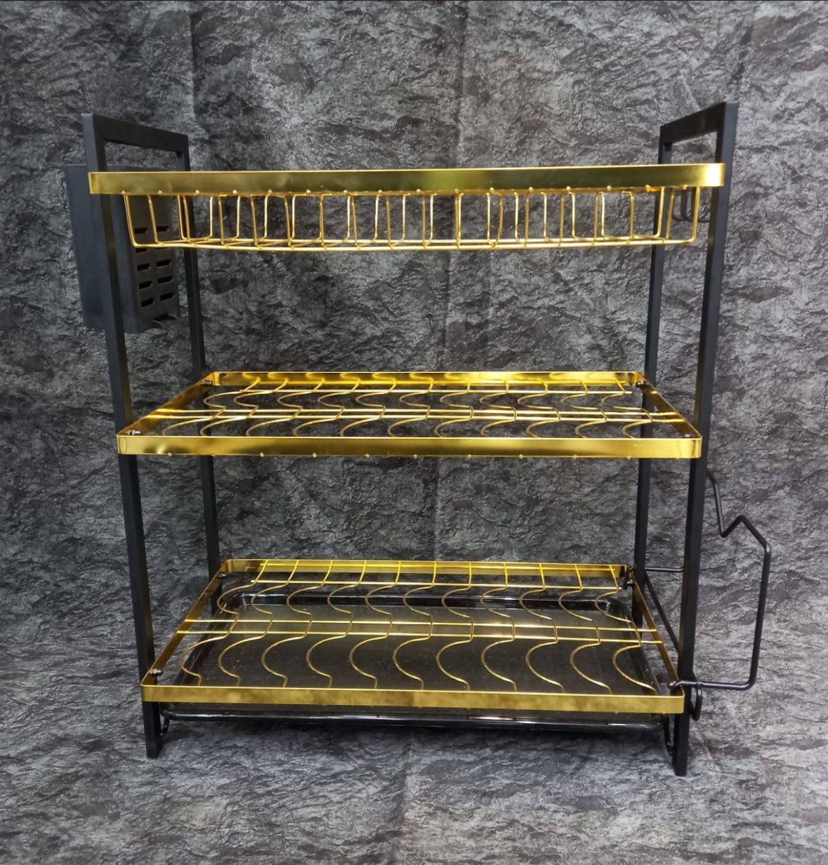 Dish rack 3 layer advanced new model with gold en black
