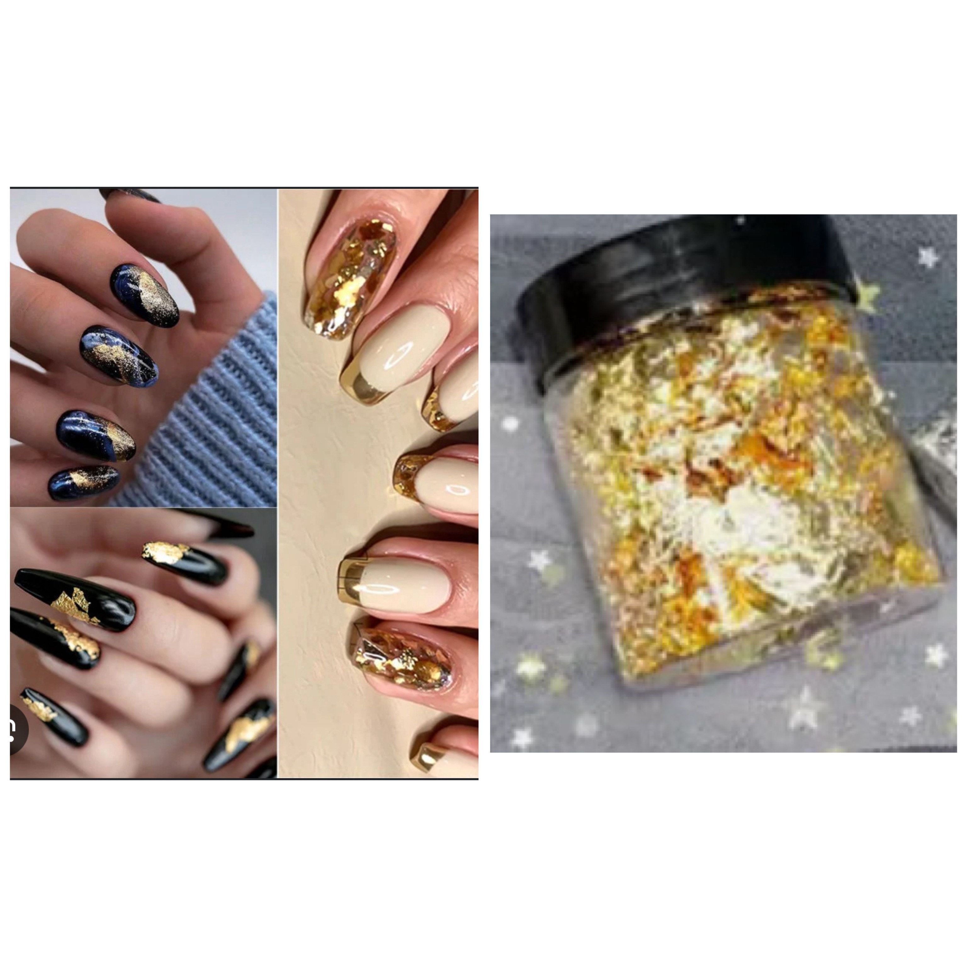 Gold Nail Glitter Foil Flake Transfer sticker nail decorations