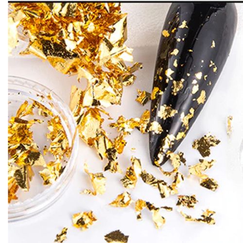 Gold Nail Glitter Foil Flake Transfer sticker nail decorations