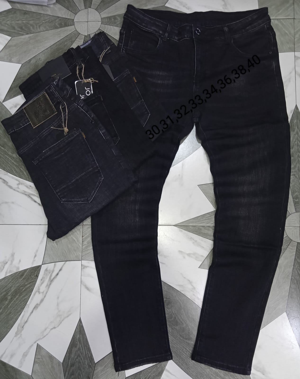 Men’s  jeans straight pants business thin section mid-waist trousers boy’s loose trousers casual men’s pants men’s classic slim jeans Simple and versatile