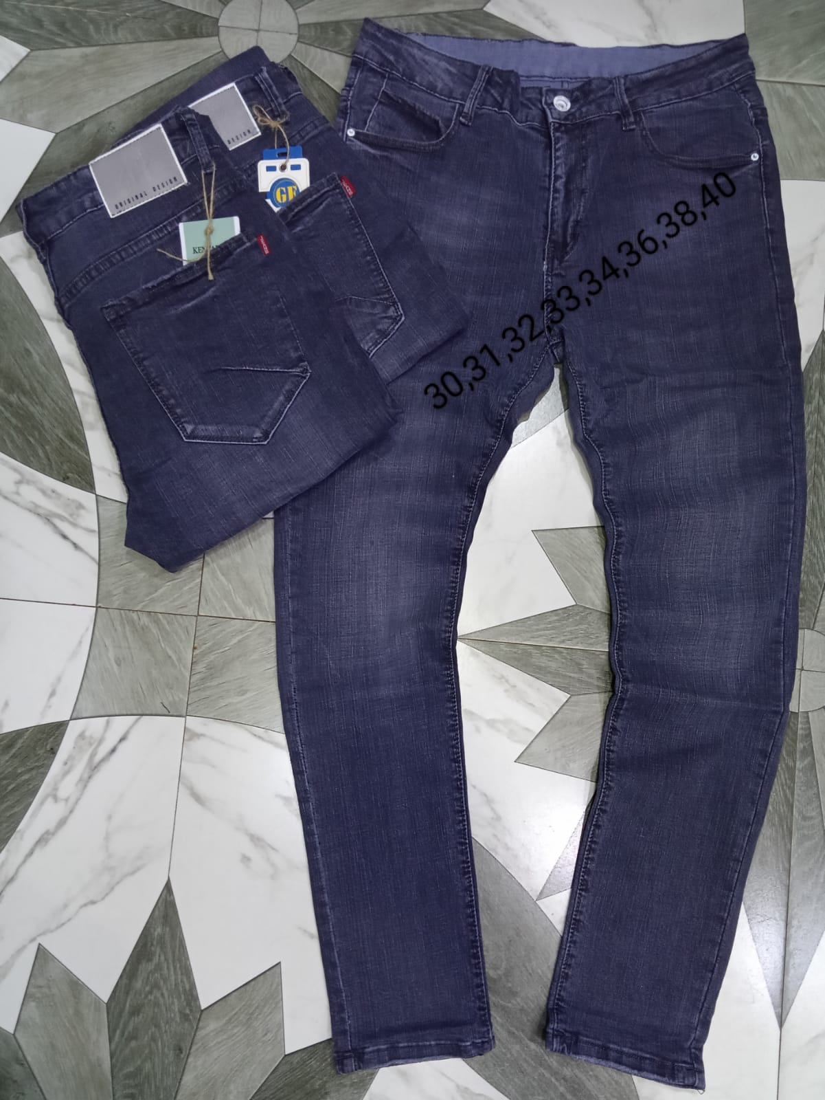 Men’s  jeans straight pants business thin section mid-waist trousers boy’s loose trousers casual men’s pants men’s classic slim jeans Simple and versatile