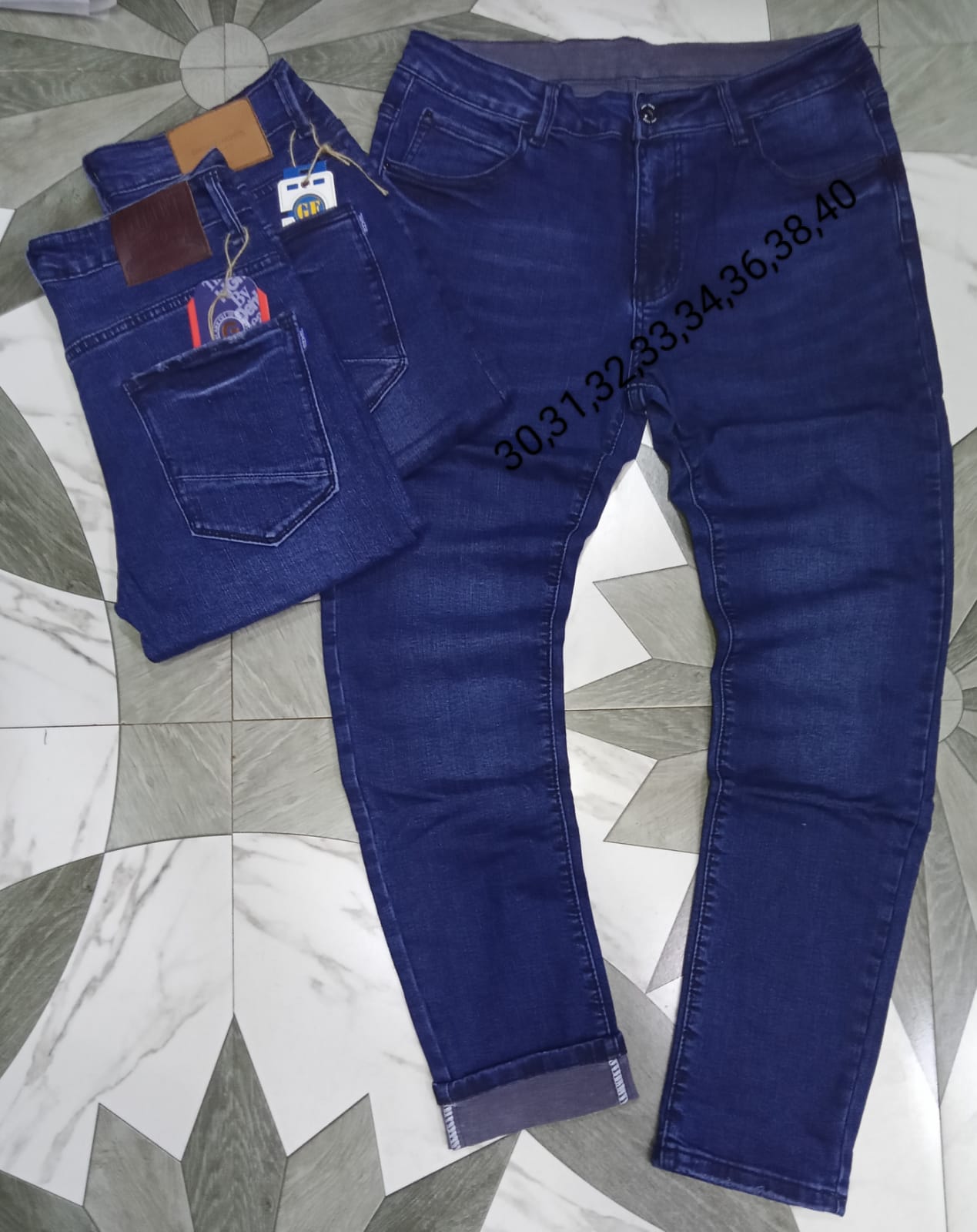 Men’s  jeans straight pants business thin section mid-waist trousers boy’s loose trousers casual men’s pants men’s classic slim jeans Simple and versatile