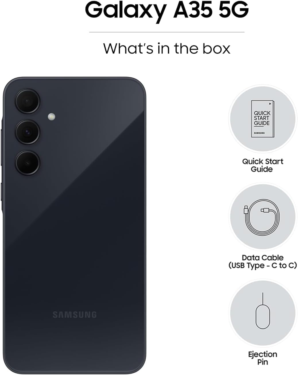 New Arrival Samsung Galaxy A35 5G 256GB+8GB 120Hz 6.6" AMOLED 50MP Triple Camera Android 14 5000mAh 25W Type-C Smart Phones Fingerprint Unlock