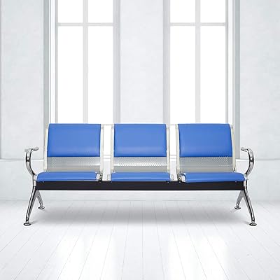 3 Seater metallic padded Link waiting chair.