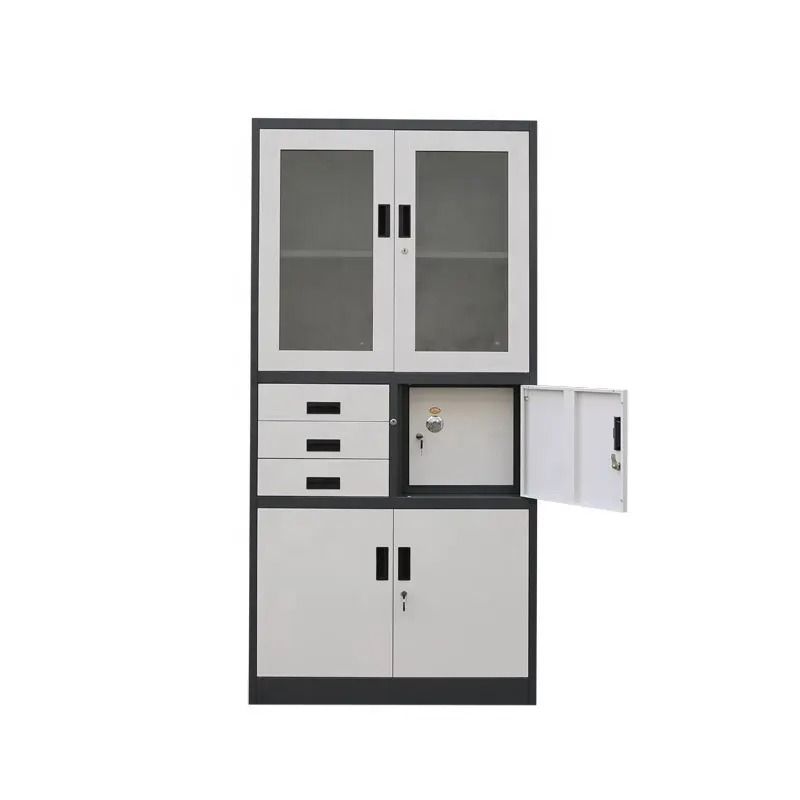 Stainless Steel Metallic Kitchen/office Cabinet with safe...Dimensions H';180CMXL;85CMXW;39CM