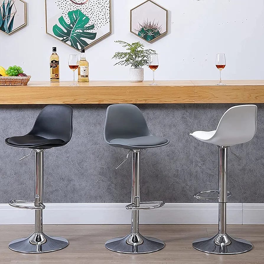 Swivel Adjustable Leather Bar stool with Leather padding