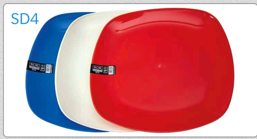 Set of 6pcs ROK Kitchen plastic square dinner plates