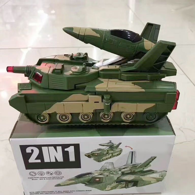 New Army plane toy musical transformed lighting effect in glider plane tank army kids toy gift