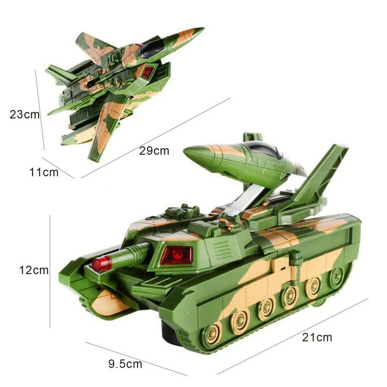 New Army plane toy musical transformed lighting effect in glider plane tank army kids toy gift