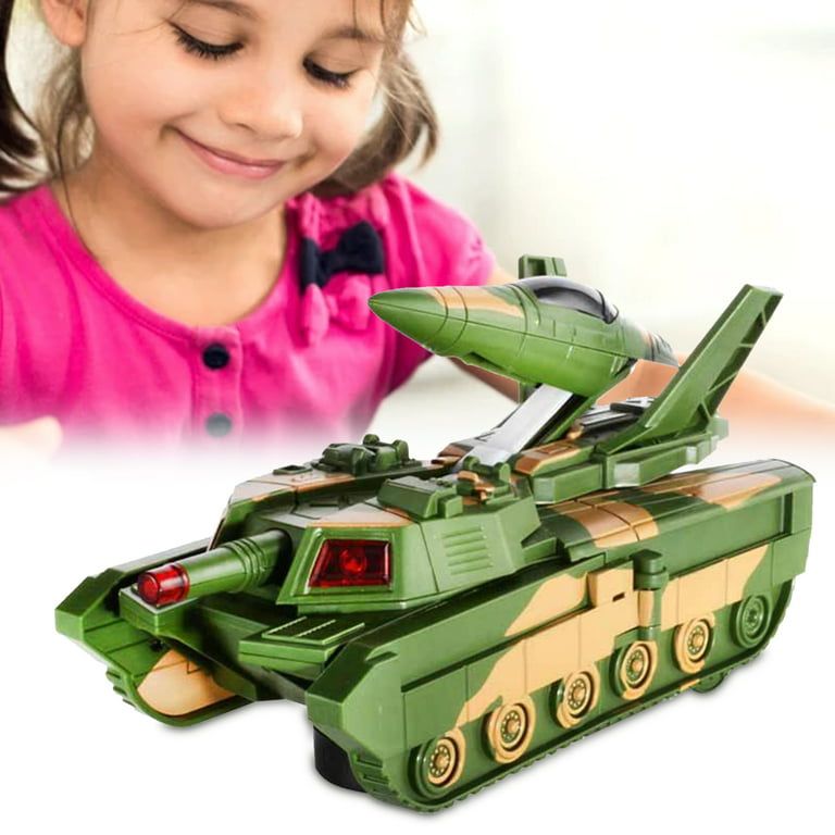 New Army plane toy musical transformed lighting effect in glider plane tank army kids toy gift