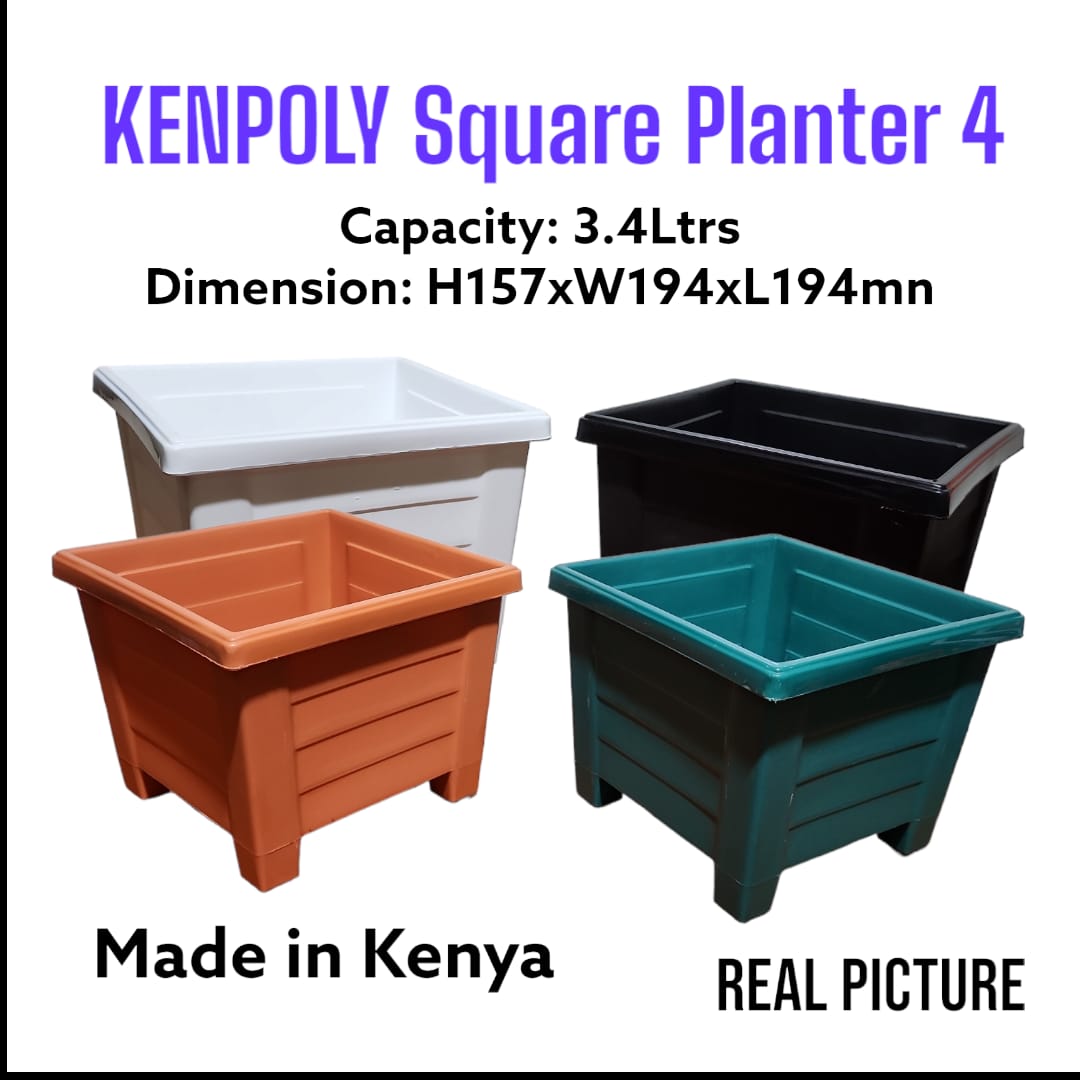 3pcs Heavy plastic Kenpoly square home/garden flowers planters