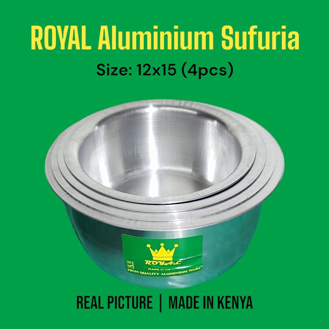 Set of 4pcs crystal royal green kitchen aluminium sufurias with mirror finish ...approximately size 1.5/2/2.5/3 litres