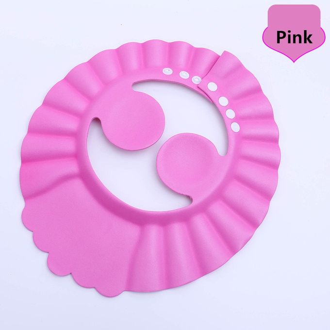 Baby Shower Caps Shampoo Cap Wash Hair Kids Bath Visor Hats Adjustable Waterproof Ear Protection Eye Children Haircut Hats Color Pink