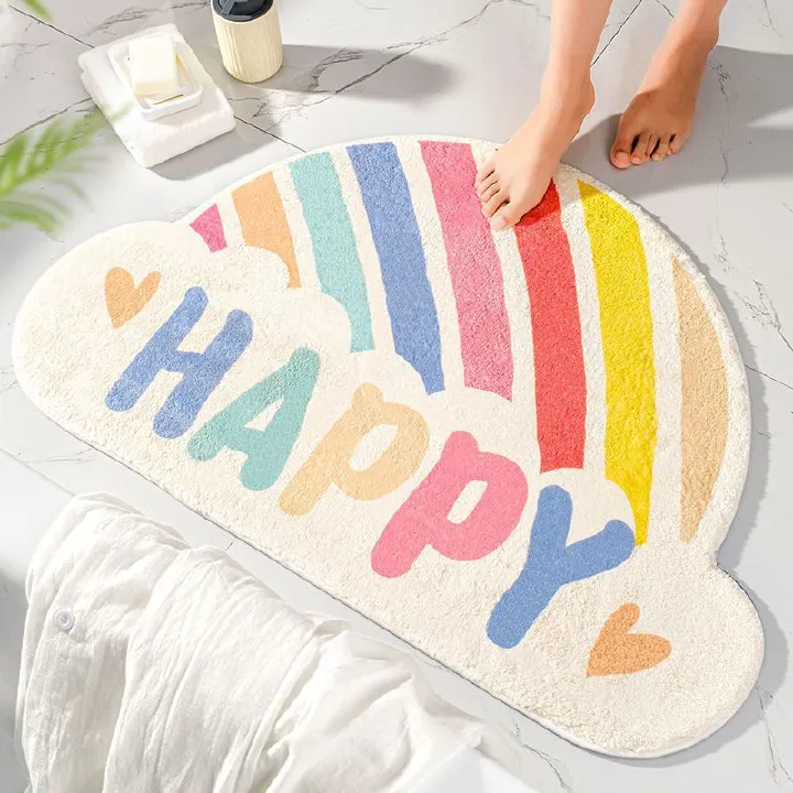 Bathroom Door Absorbent Toilet Imitation Cashmere Door Mat Toilet Door Non-Slip Bedroom Mat Doormats