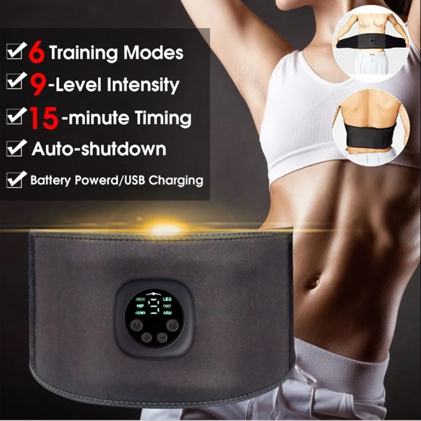 Waist Massager EMS Fitness Muscle Stimulator Electric Slimming Belt Lose Weight Fitness Vibrating Massager Fat Burning Trainer