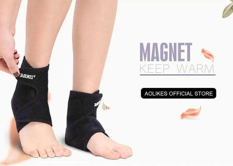 1Pair Tourmaline Self heating Far Infrared Magnetic Therapy Ankle Care belt Support Brace Heel Massager Foot Health Care