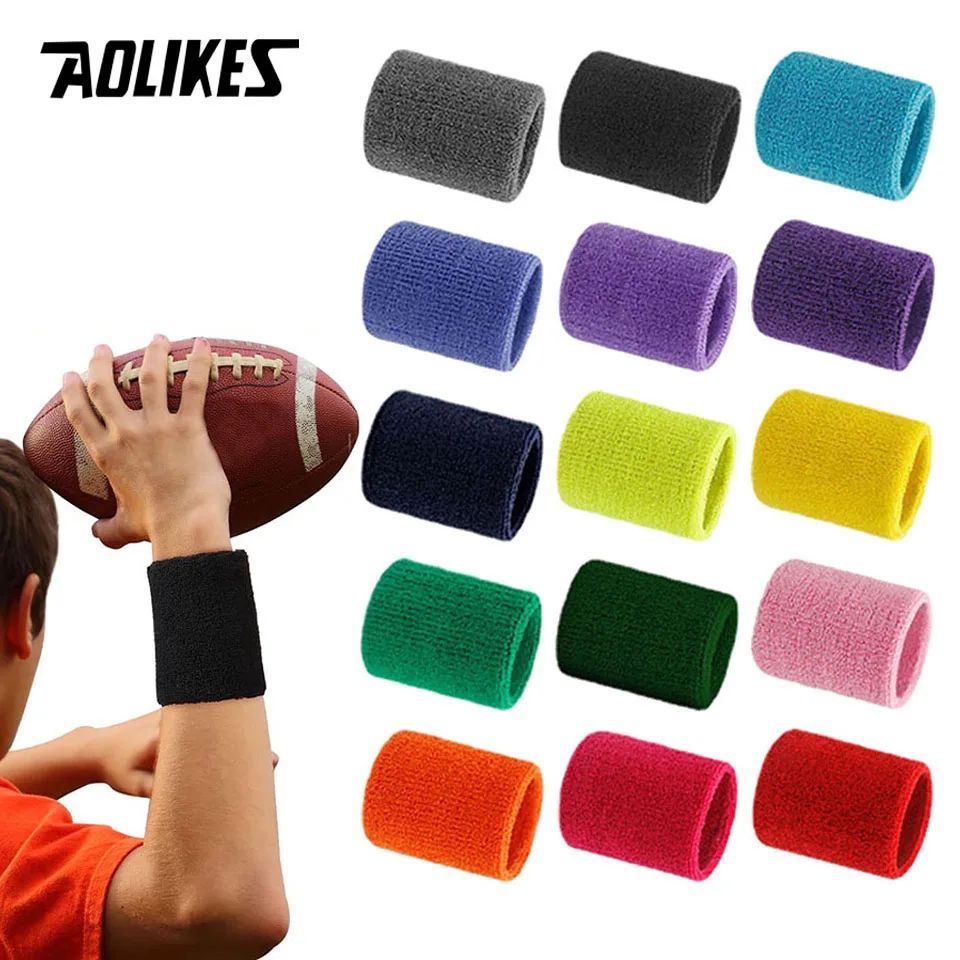 2Pcs Wrist Band Quick Dry Gym Sport Sweatband Wristband Wrist Protector Running Sport Safety Wrist Support Brace Wrap Bandage