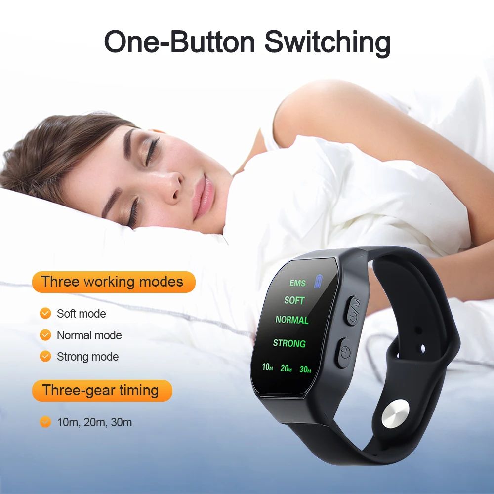 Portable Sleeping Instrument EMS Sleep Aid Watch Microcurrent Pulse Sleeping Anti-anxiety Insomnia Hypnosis Device Fast Sleep Rest Wristband Watch Relief