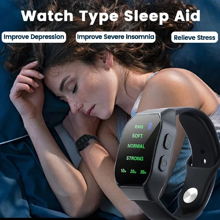 Portable Sleeping Instrument EMS Sleep Aid Watch Microcurrent Pulse Sleeping Anti-anxiety Insomnia Hypnosis Device Fast Sleep Rest Wristband Watch Relief