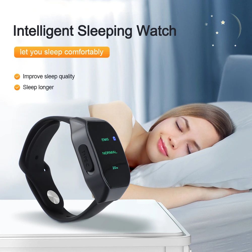 Portable Sleeping Instrument EMS Sleep Aid Watch Microcurrent Pulse Sleeping Anti-anxiety Insomnia Hypnosis Device Fast Sleep Rest Wristband Watch Relief