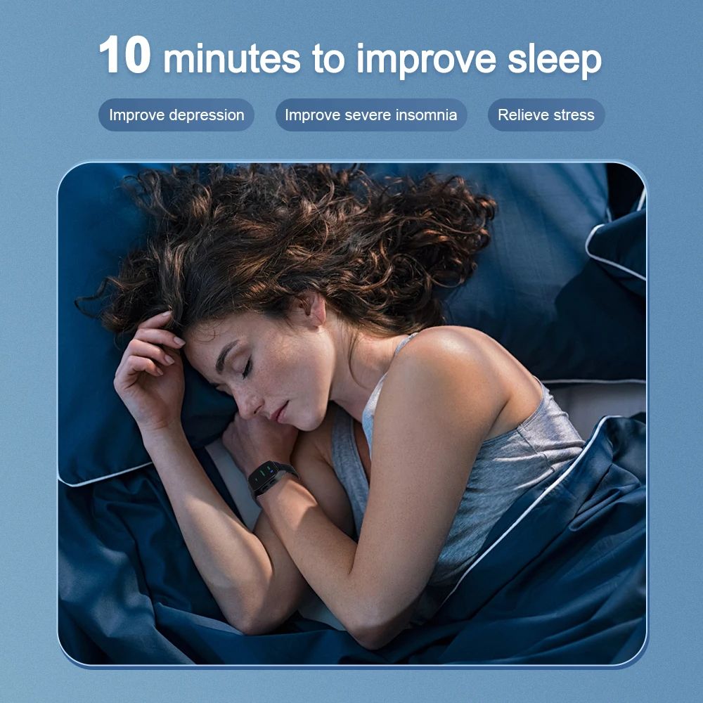 Portable Sleeping Instrument EMS Sleep Aid Watch Microcurrent Pulse Sleeping Anti-anxiety Insomnia Hypnosis Device Fast Sleep Rest Wristband Watch Relief