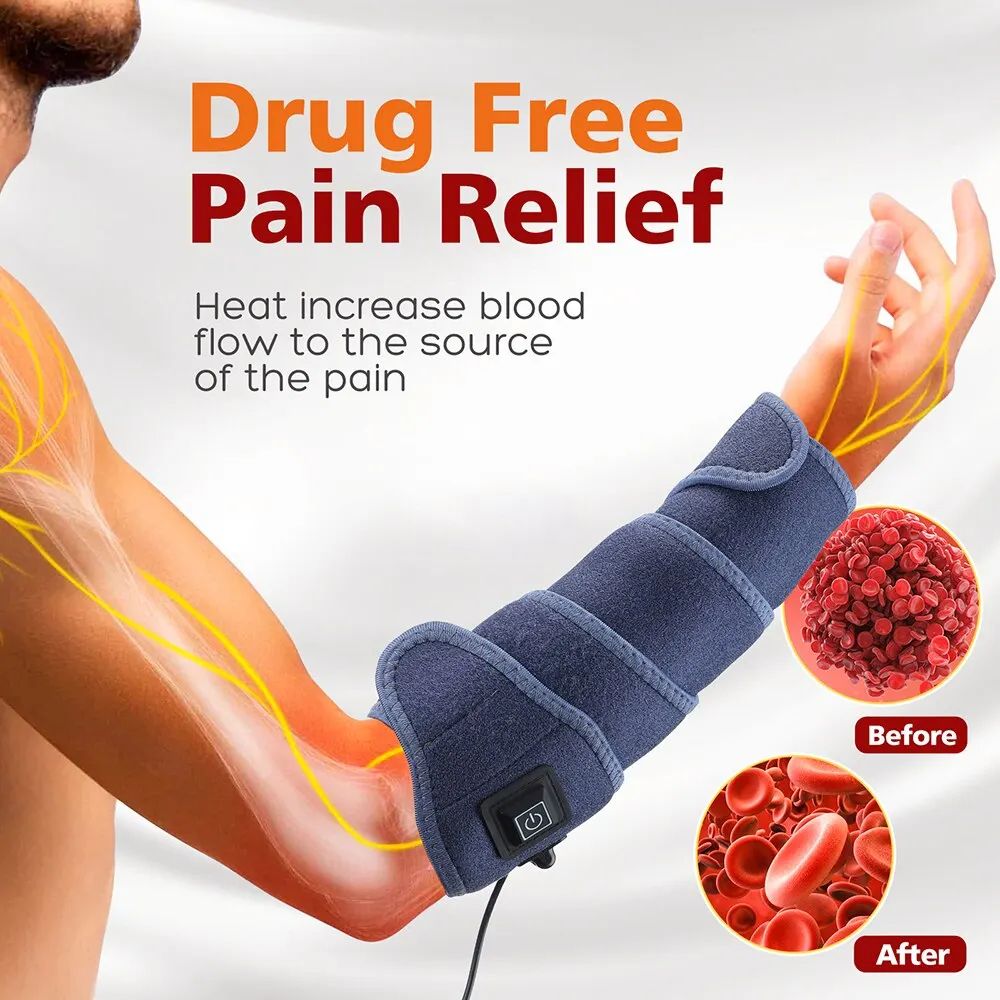 Arm Massagers Heating Pad Wrap 3 Heating Settings Heat Therapy Support Brace Wristband Belt Hot Warm Relief Pain Bandage Ankle Support Protector
