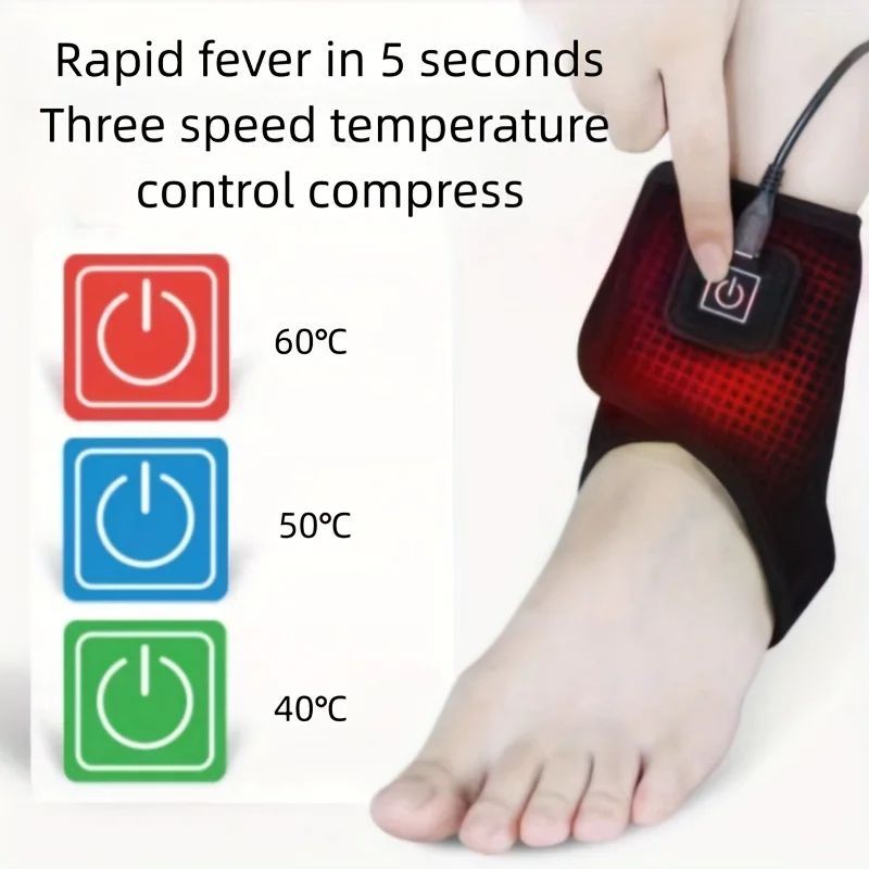 1pc Electric Heating Ankle Protection Hot Compress Joint Warm Ankle Protection Outdoor Sports Protection Massage Cold Protection