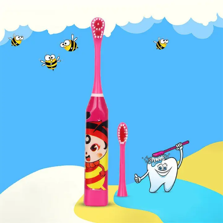 Toothbrush Soft Bristle for Battery Type Children's Electric Toothbrush Cute Cartoon Kids Oral Cleaning Accessory Automatic Ultrasonic Waterproof Toothbrush