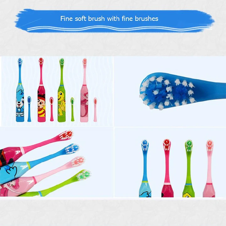 Toothbrush Soft Bristle for Battery Type Children's Electric Toothbrush Cute Cartoon Kids Oral Cleaning Accessory Automatic Ultrasonic Waterproof Toothbrush