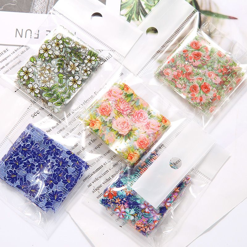 1pc 4*50 cm Nail Foil Stickers Set for Flowers Art Film Floral Manicure INS Fashion Fresh Small Floral