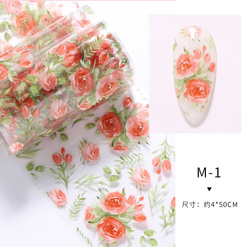 1pc 4*50 cm Nail Foil Stickers Set for Flowers Art Film Floral Manicure INS Fashion Fresh Small Floral