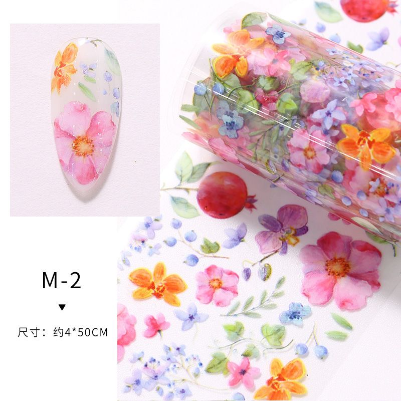 1pc 4*50 cm Nail Foil Stickers Set for Flowers Art Film Floral Manicure INS Fashion Fresh Small Floral