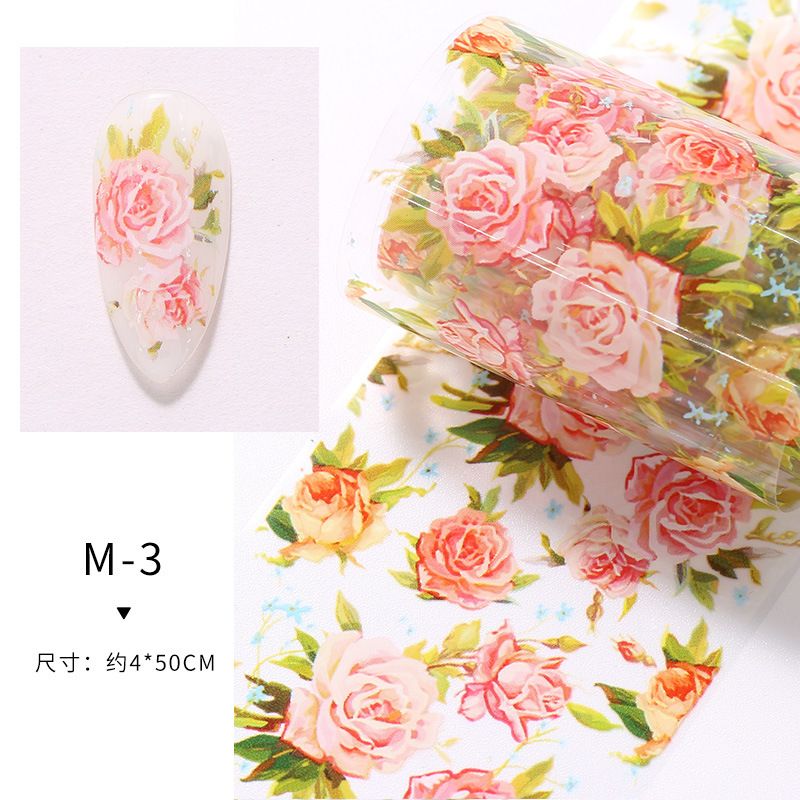 1pc 4*50 cm Nail Foil Stickers Set for Flowers Art Film Floral Manicure INS Fashion Fresh Small Floral