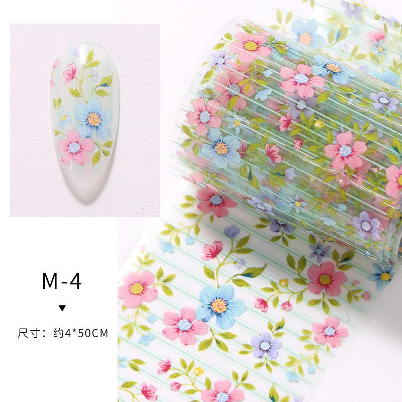 1pc 4*50 cm Nail Foil Stickers Set for Flowers Art Film Floral Manicure INS Fashion Fresh Small Floral