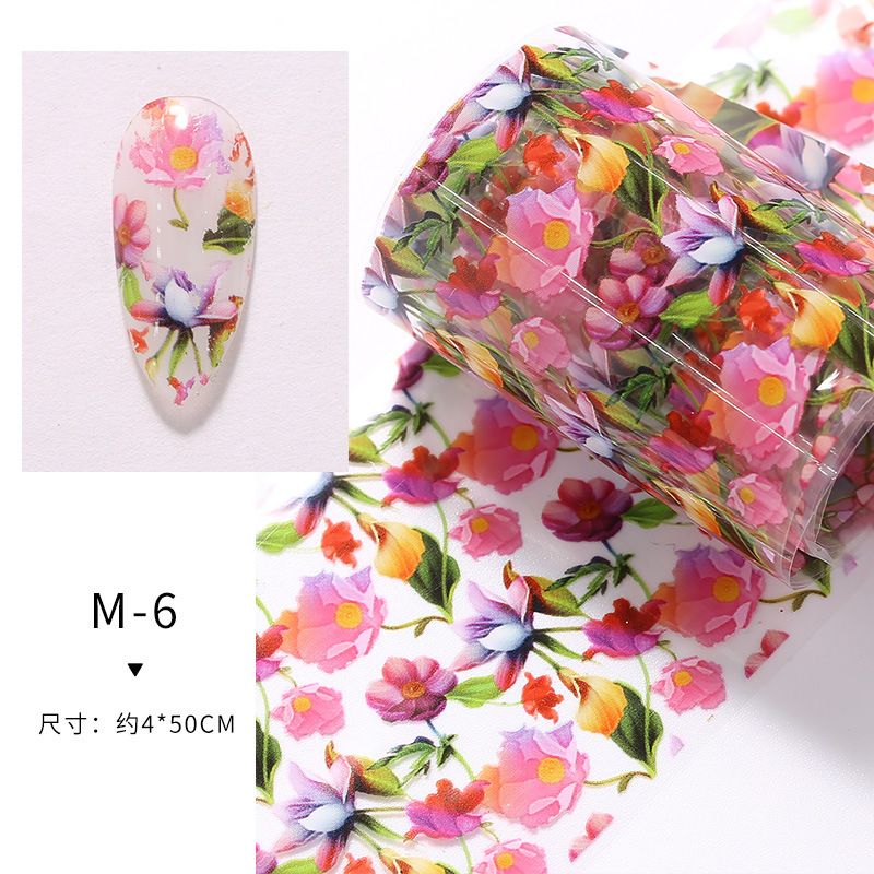 1pc 4*50 cm Nail Foil Stickers Set for Flowers Art Film Floral Manicure INS Fashion Fresh Small Floral
